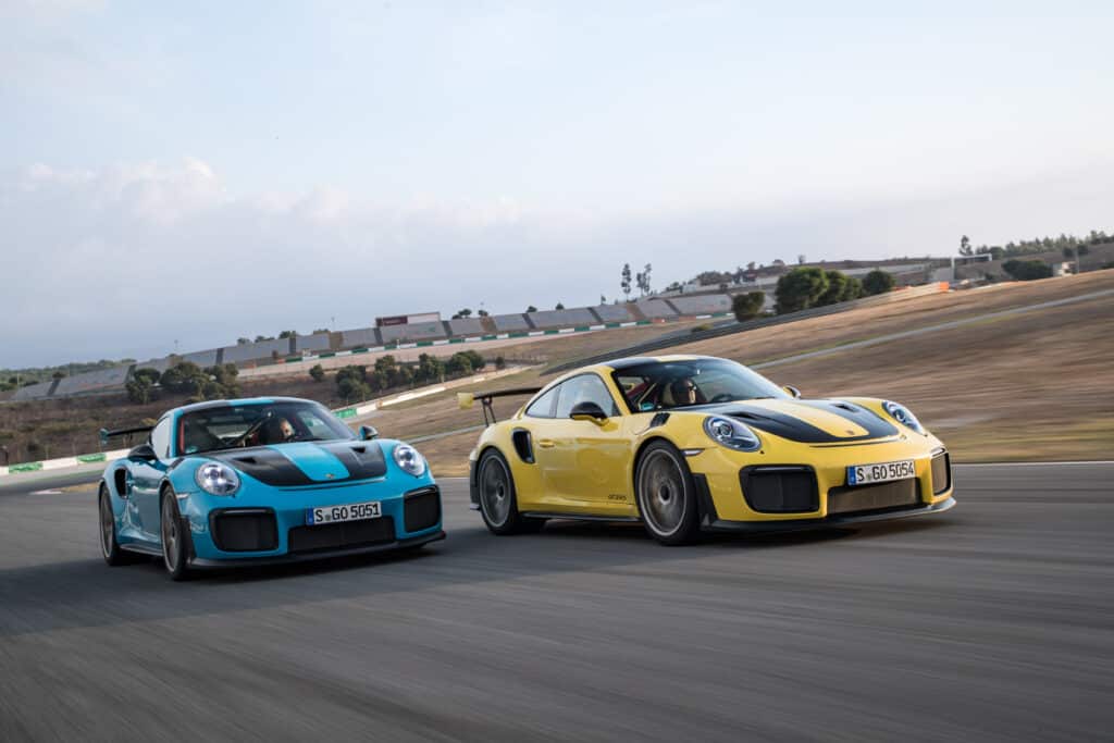 Porsche 911 991 GT2 RS Miami Blue and Racing Yellow