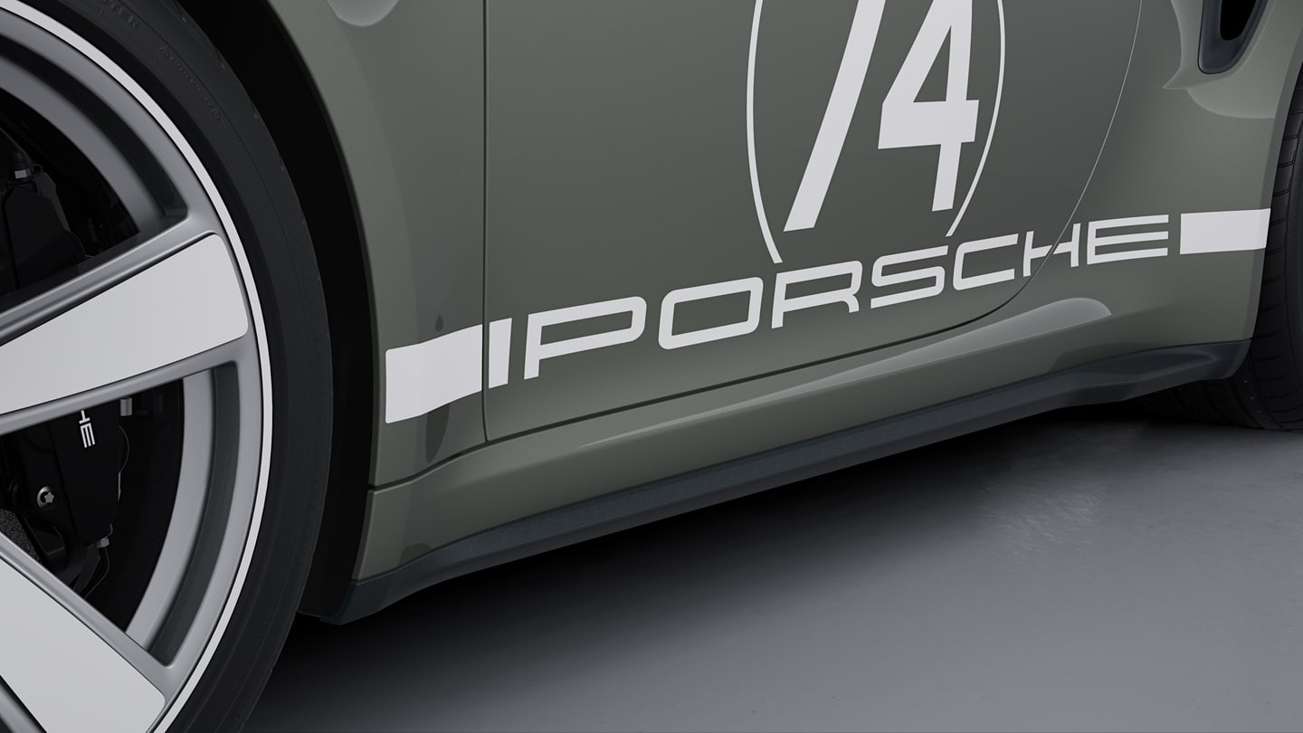 911 Turbo 50 Side Decals 4 white
